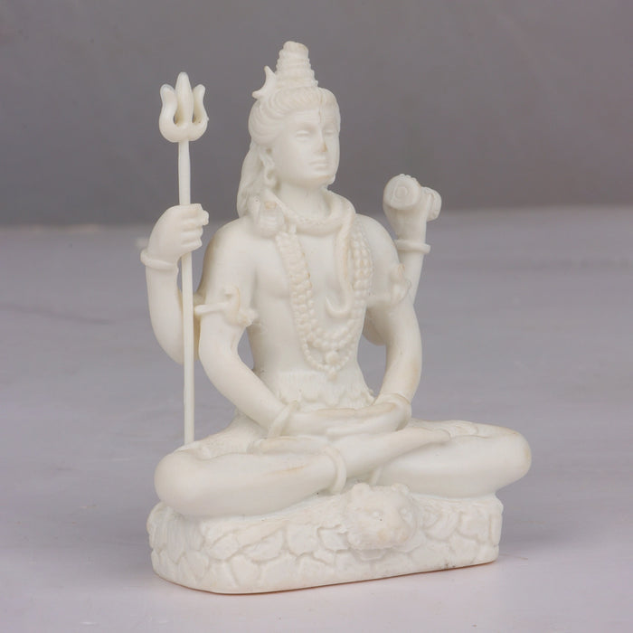 Shiva Statue - 3 x 2 Inches | Shiv Murti with 4 Hand Statue/ Resin Shivan Idol for Pooja
