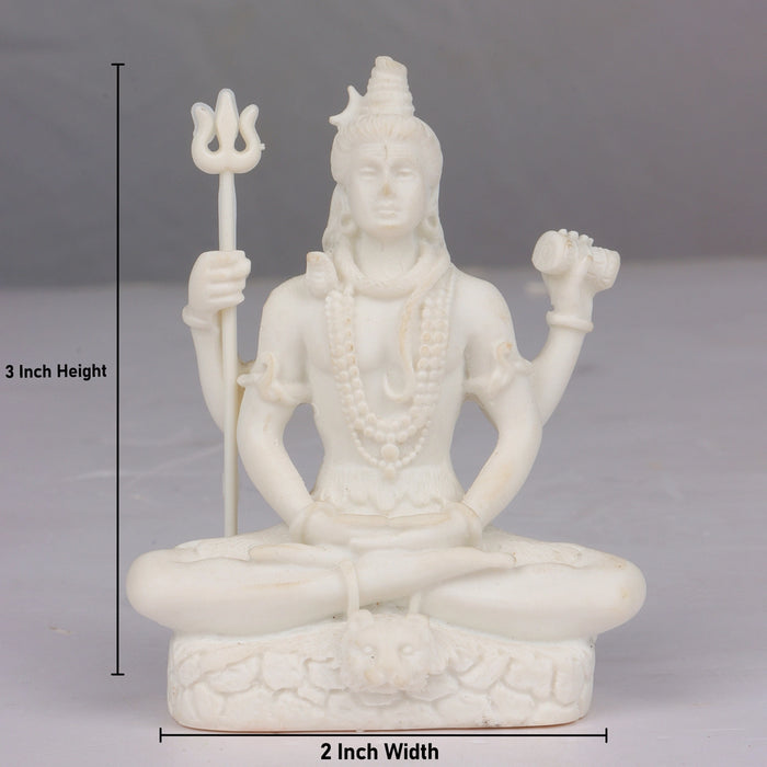Shiva Statue - 3 x 2 Inches | Shiv Murti with 4 Hand Statue/ Resin Shivan Idol for Pooja