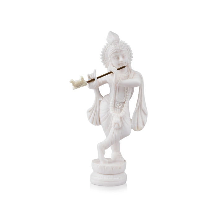 Krishna Murti - 6 x 2.5 Inches | Resin Statue/ Standing Krishna Statue/ Krishna Idol for Pooja - Fibre Murties