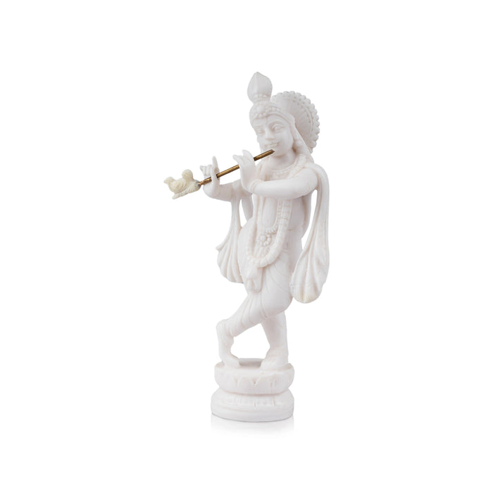 Krishna Murti - 6 x 2.5 Inches | Resin Statue/ Standing Krishna Statue/ Krishna Idol for Pooja - Fibre Murties