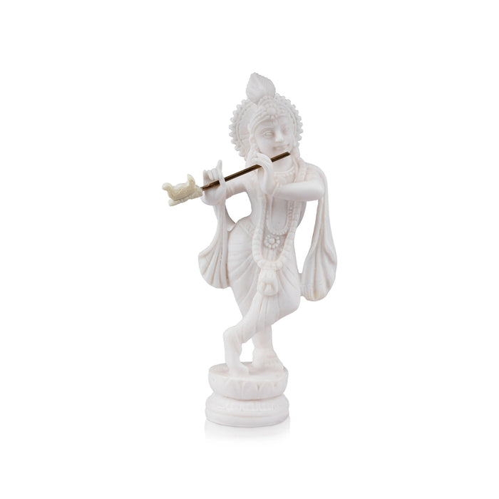 Krishna Murti - 6 x 2.5 Inches | Resin Statue/ Standing Krishna Statue/ Krishna Idol for Pooja - Fibre Murties