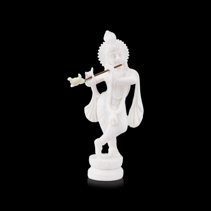 Krishna Murti - 6 x 2.5 Inches | Resin Statue/ Standing Krishna Statue/ Krishna Idol for Pooja - Fibre Murties