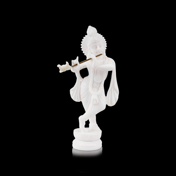 Krishna Murti - 6 x 2.5 Inches | Resin Statue/ Standing Krishna Statue/ Krishna Idol for Pooja - Fibre Murties