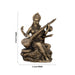 Saraswati Murti - 6 x 4 Inches | Resin Statue/ Brass Polish Saraswati Idol for Pooja/ 445 Gms Approx - Fibre Murties
