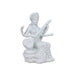 Saraswati Murti Sitting On Base - 6 X 5 Inches | Resin Statue/ White Colour Saraswathy Idol For Worship - Fibre Murties