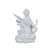 Saraswati Murti Sitting On Base - 6 X 5 Inches | Resin Statue/ White Colour Saraswathy Idol For Worship - Fibre Murties
