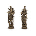 Radha Krishna Statue Pair - 14 x 4.5 Inches | Resin Statue/ Brass Polish Radha Krishna Idol for Pooja/ 2.525 Kgs - Fibre Murties
