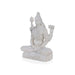 Shiva Statue Sitting On Base - 8 X 6 Inches | Resin Statue/ White Colour Shiv Statue For Home Decor And Pooja - Fibre Murties