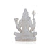 Shiva Statue Sitting On Base - 8 X 6 Inches | Resin Statue/ White Colour Shiv Statue For Home Decor And Pooja - Fibre Murties