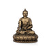 Buddha Statue - 6 x 4 Inches | Resin Statue/ Buddha Idol/ Brass Polish Buddha Murti for Pooja/ 480 Gms Approx - Fibre Murties
