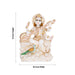 Saraswati sitting on Base Murti - 12 x 8.5 inches | Painting Marble Idol / Vagdevi Statue for pooja - Stone Murties