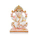 Ganesh Murti - 8 x 5.5 Inches | Vinayagar Statue/ Marble Dust Murti/ Painted Ganpati Statue for Pooja - Fibre Murties