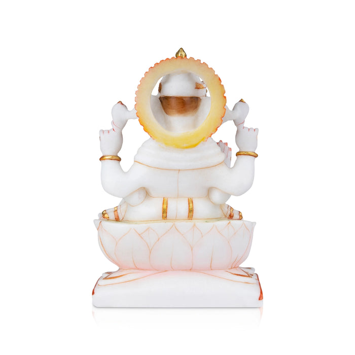 Ganesh Murti - 8 x 5.5 Inches | Vinayagar Statue/ Marble Dust Murti/ Painted Ganpati Statue for Pooja