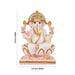 Ganesh Murti - 8 x 5.5 Inches | Vinayagar Statue/ Marble Dust Murti/ Painted Ganpati Statue for Pooja - Fibre Murties