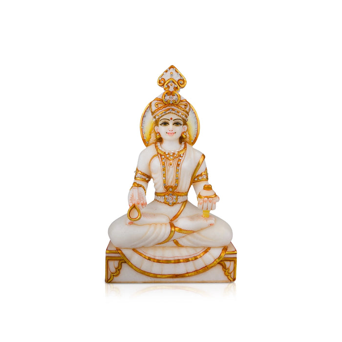 Annapoorani Statue - 10 x 6 Inches | Marble Murti/ Annapoorneshwari Statue/ Annapurneshwari Idol for Pooja