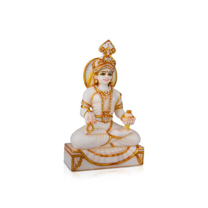 Annapoorani Statue - 10 x 6 Inches | Marble Murti/ Annapoorneshwari Statue/ Annapurneshwari Idol for Pooja