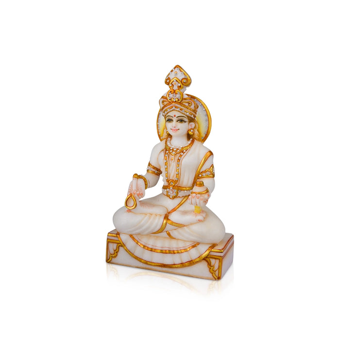 Annapoorani Statue - 10 x 6 Inches | Marble Murti/ Annapoorneshwari Statue/ Annapurneshwari Idol for Pooja