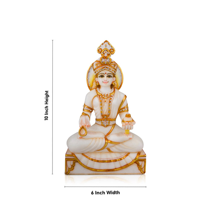 Annapoorani Statue - 10 x 6 Inches | Marble Murti/ Annapoorneshwari Statue/ Annapurneshwari Idol for Pooja