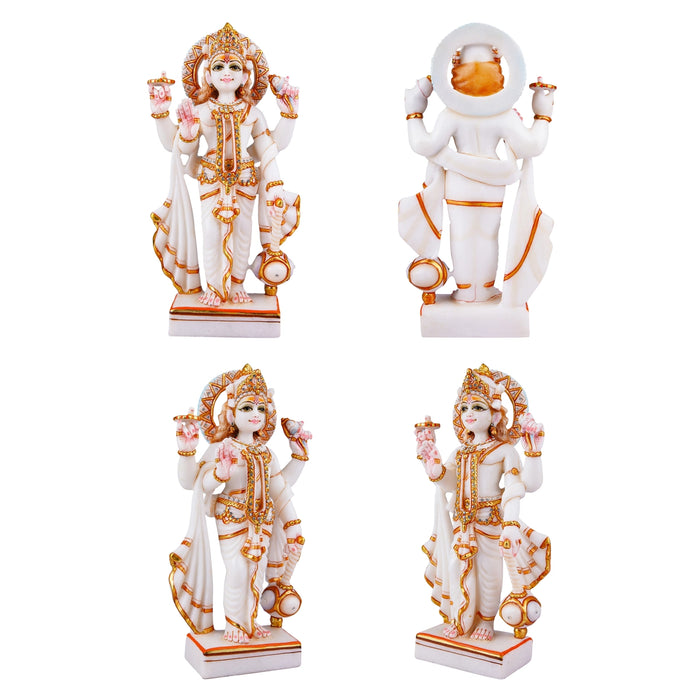 Laxmi Vishnu Murti Pair | Marble Vishnu Murti | Vishnu Bhagwan Marble Murti