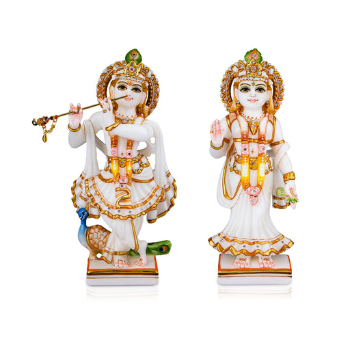 Radha Krishna Idol Pair | Radha Krishna Idol for Mandir | Marble Murti