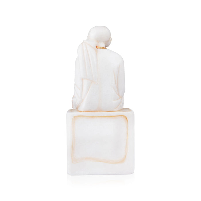 Saibaba Statue - 12 x 6 Inches | Marble Murti/ Sai Baba Vigraham/ Painted Saibaba Idol for Pooja