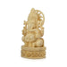 Ganesh Murti Sitting On Chowki - 9 x 5 Inches | Marble Dust Murti/ Ganpati Murti/ Vinayaka Statue for Pooja - Fibre Murties