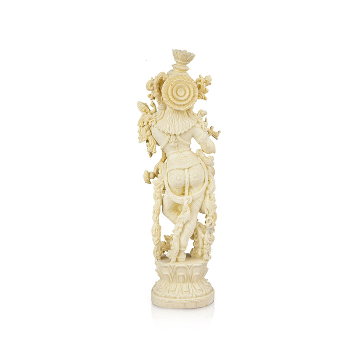 Krishna Murti - 15 x 4 Inches | Marble Dust Murti/ Standing Krishna Statue for Pooja