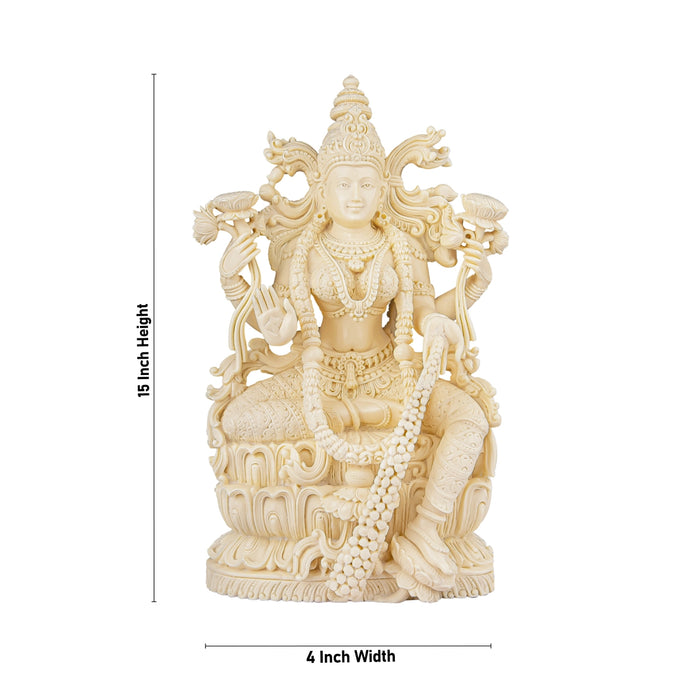 Lakshmi Idol - 15 x 4 Inches | Marble Dust Murti/ Lakshmi Murti for Pooja