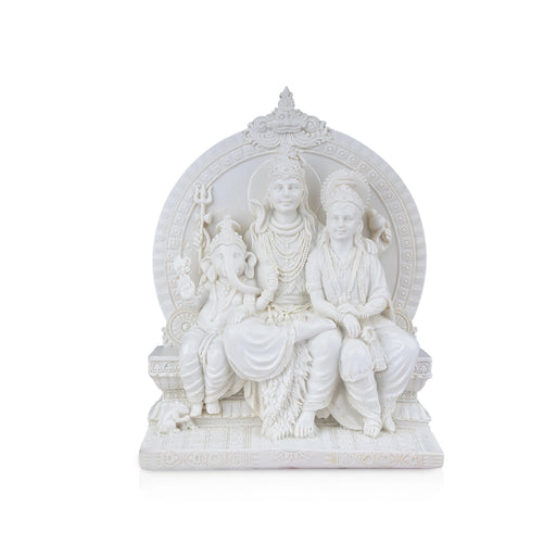Shiv Family Murti - 8 x 6.5 Inches | Marble Dust Murti/ Shiva Family Statue/ Lord Shiva Family Idol for Pooja - Fibre Murties