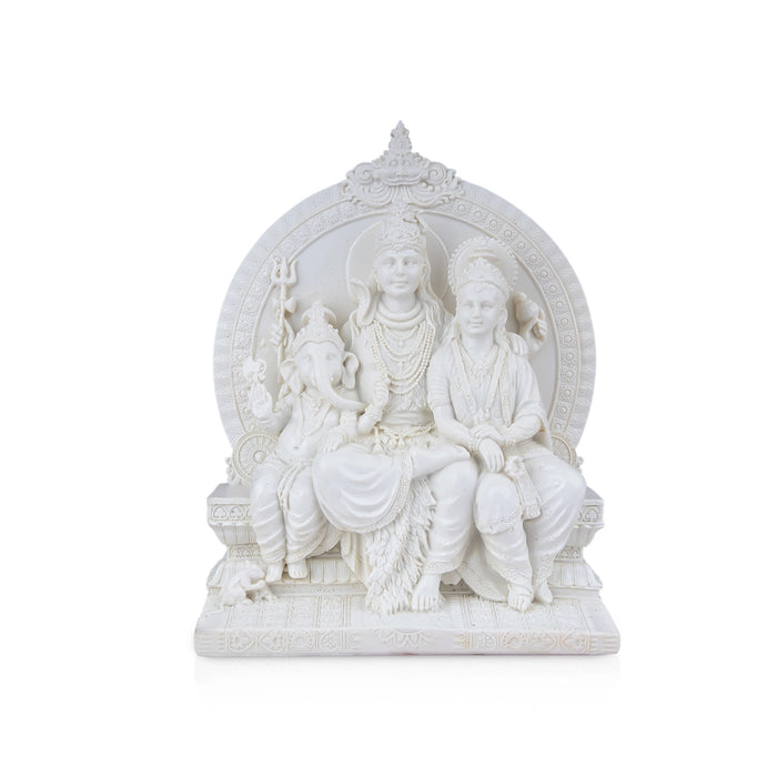 Shiv Family Murti - 8 x 6.5 Inches | Marble Dust Murti/ Shiva Family Statue/ Lord Shiva Family Idol for Pooja - Fibre Murties