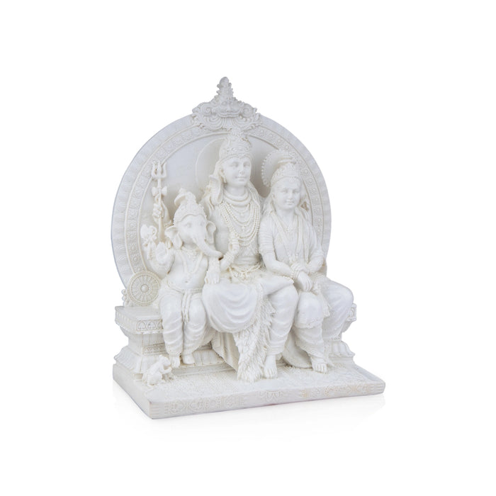 Shiv Family Murti - 8 x 6.5 Inches | Marble Dust Murti/ Shiva Family Statue/ Lord Shiva Family Idol for Pooja - Fibre Murties