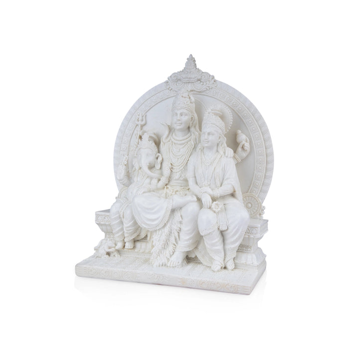 Shiv Family Murti - 8 x 6.5 Inches | Marble Dust Murti/ Shiva Family Statue/ Lord Shiva Family Idol for Pooja - Fibre Murties