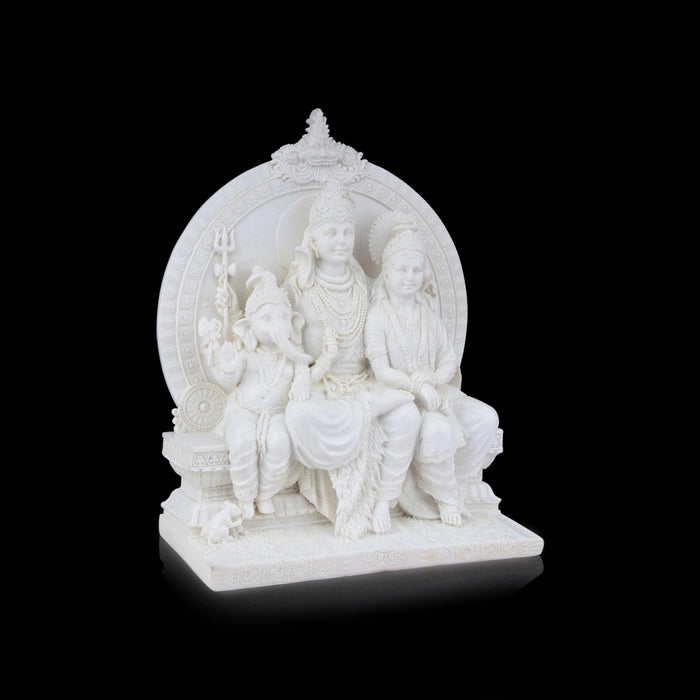 Shiv Family Murti - 8 x 6.5 Inches | Marble Dust Murti/ Shiva Family Statue/ Lord Shiva Family Idol for Pooja - Fibre Murties