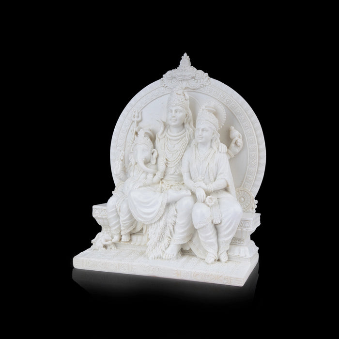 Shiv Family Murti - 8 x 6.5 Inches | Marble Dust Murti/ Shiva Family Statue/ Lord Shiva Family Idol for Pooja - Fibre Murties