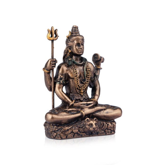 Shivan Statue - 3 x 2.5 Inches | Resin Statue/ Shiv Murti/ Shivan Idol for Pooja - Fibre Murties