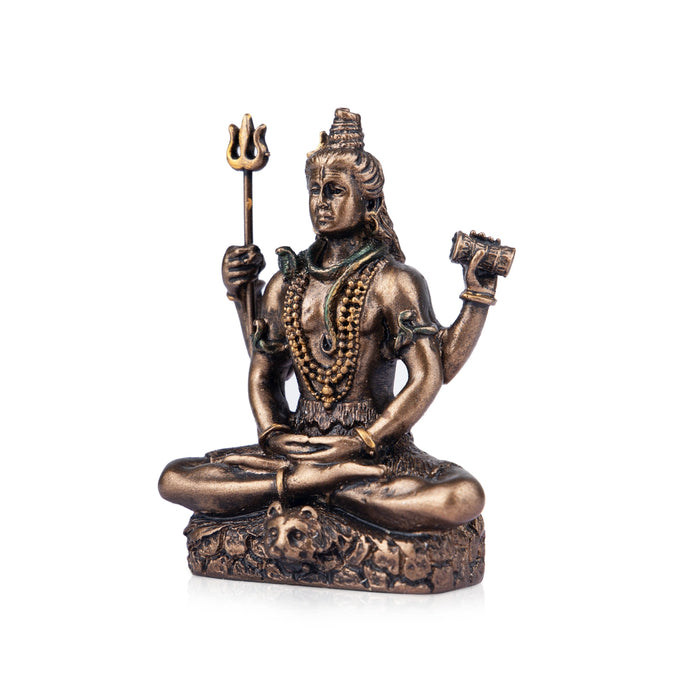 Shivan Statue - 3 x 2.5 Inches | Resin Statue/ Shiv Murti/ Shivan Idol for Pooja - Fibre Murties