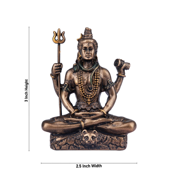 Shivan Statue - 3 x 2.5 Inches | Resin Statue/ Shiv Murti/ Shivan Idol for Pooja - Fibre Murties