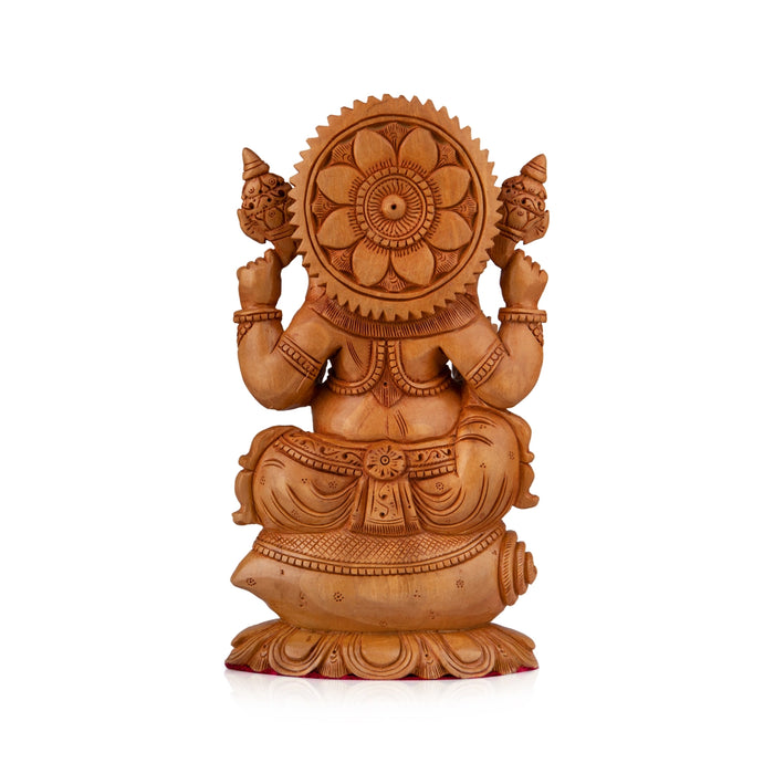 Ganesh Murti - 8 x 4.5 Inches | Wooden Statue/ Ganpati Murti/ Vinayaka Statue for Pooja