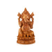 Ganesh Murti Sitting On Kamal Flower - 16 x 9 Inches | Wooden Statue/ Ganpati Murti/ Vinayaka Statue for Pooja - Wooden Murties