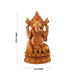 Ganesh Murti Sitting On Kamal Flower - 16 x 9 Inches | Wooden Statue/ Ganpati Murti/ Vinayaka Statue for Pooja - Wooden Murties