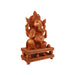 Ganesh Murti Sitting On Double Chowki - 12 x 8.5 Inches | Wooden Statue/ Ganpati Murti/ Vinayaka Statue for Pooja - Wooden Murties