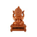Ganesh Murti Sitting On Double Chowki - 12 x 8.5 Inches | Wooden Statue/ Ganpati Murti/ Vinayaka Statue for Pooja - Wooden Murties