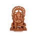 Ganesh Murti With Arch - 12 x 8 Inches | Wooden Statue/ Ganpati Murti/ Vinayaka Statue Sitting On Chowki for Pooja - Wooden Murties