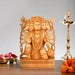 Panchmukhi Hanuman Statue - 12 x 9 Inches | Wooden Statue/ Panchamukhi Hanuman Murti for Pooja/ 1.345 Kgs - Wooden Murties