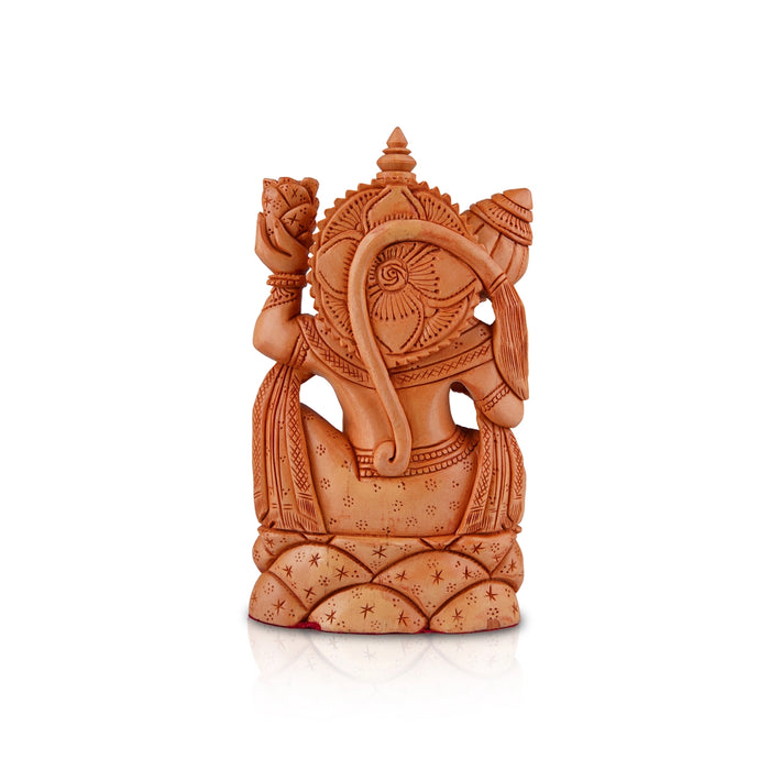 Anjaneya Statue - 8 x 5 Inches | Hanuman Statue/ Wooden Statue/ Hanuman Murti for Pooja/ 580 Gms