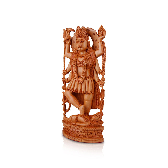 Kali Murti - 12 x 5 Inches | Kali Amman/ Wooden Statue/ Kali Statue for Pooja