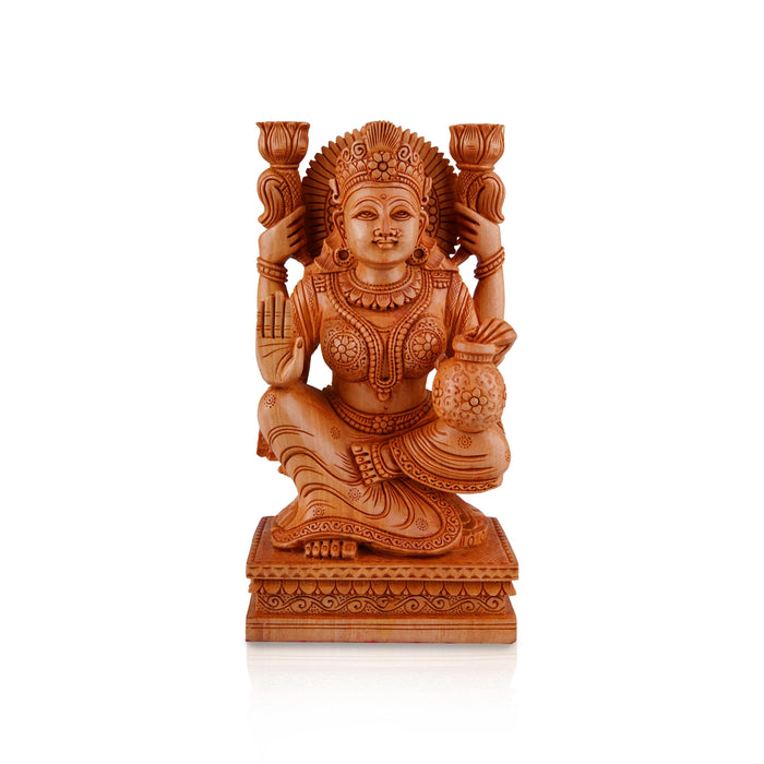 Laxmi Ganesh Murti Pair - 8 x 4.5 Inches | Wooden Statue/ Lakshmi Ganesh Murti/ Ganesh Lakshmi Idol for Pooja - Wooden Murties