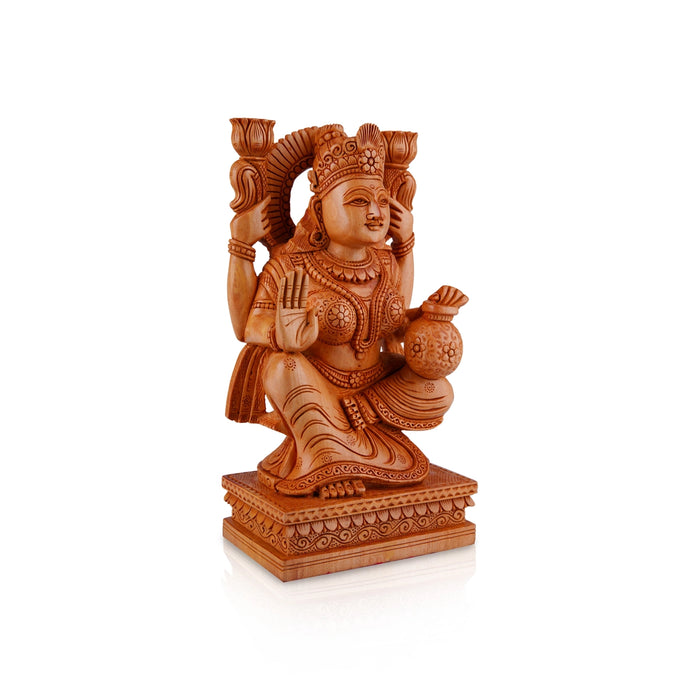 Laxmi Ganesh Murti Pair - 8 x 4.5 Inches | Wooden Statue/ Lakshmi Ganesh Murti/ Ganesh Lakshmi Idol for Pooja - Wooden Murties