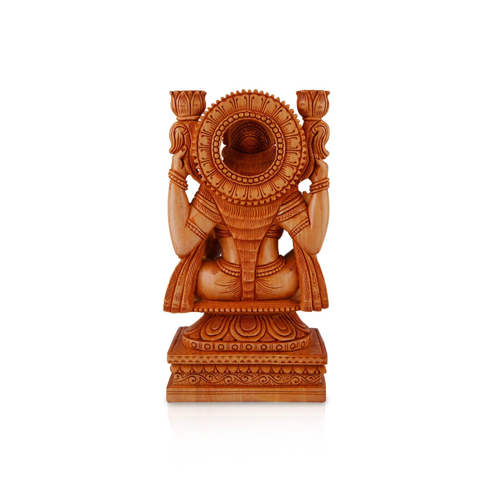 Laxmi Ganesh Murti Pair - 8 x 4.5 Inches | Wooden Statue/ Lakshmi Ganesh Murti/ Ganesh Lakshmi Idol for Pooja - Wooden Murties
