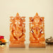 Laxmi Ganesh Murti Pair - 12 x 6 Inches | Sitting Lakshmi Ganesh Idol/ Wooden Statue/ Ganesh Lakshmi Murti for Pooja - Wooden Murties
